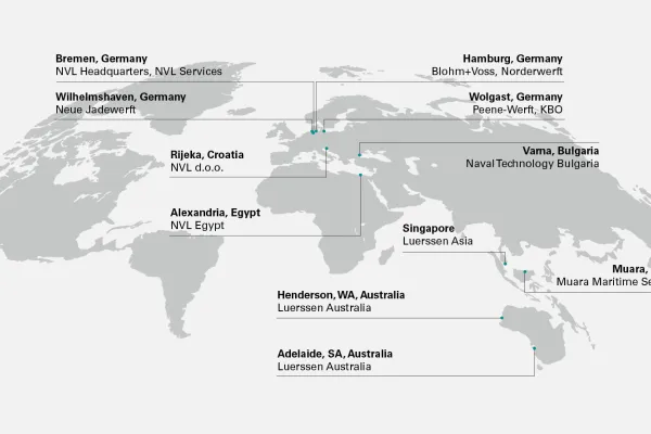 Worlwide map with all NVL locations. 